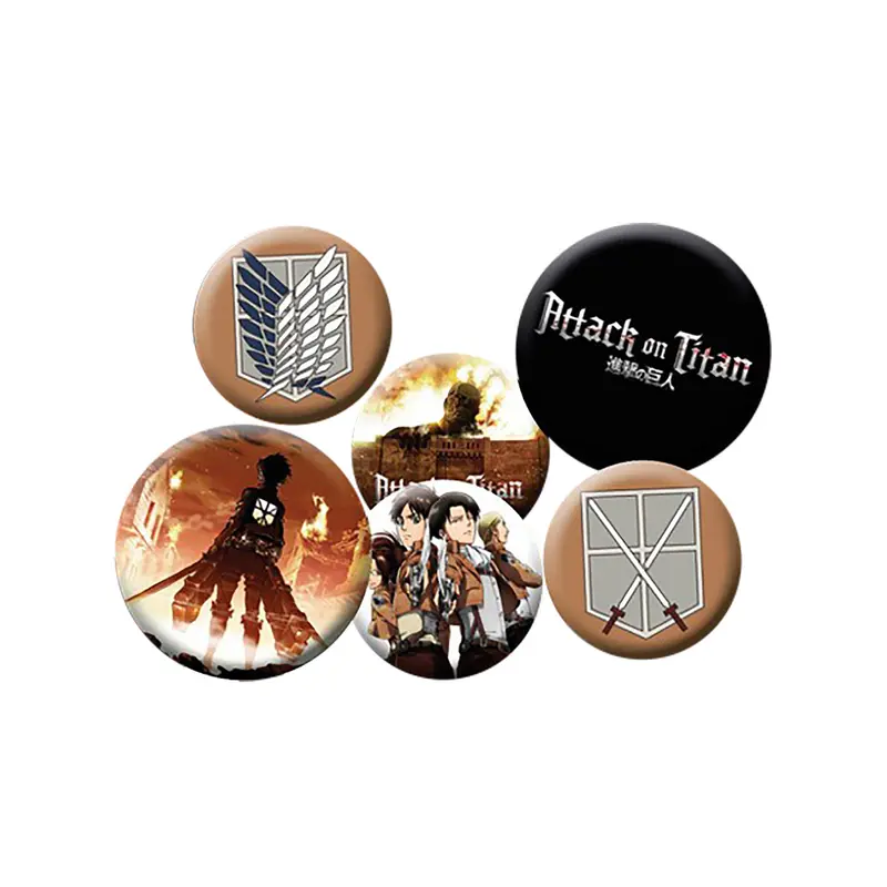 Attack on Titan - Character Button 6-piece Set