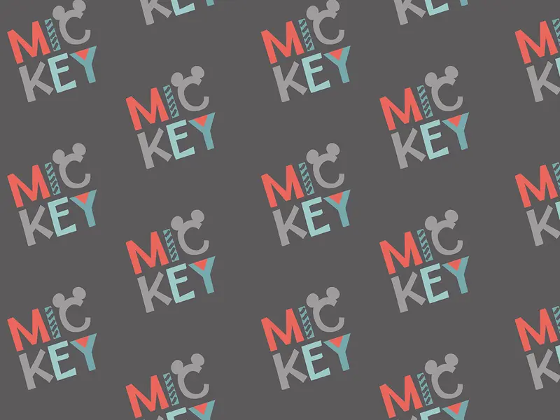 Baumwolle Stoff - Mickey Logo Grey