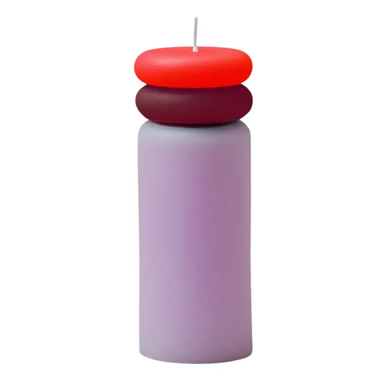 Blockkerze Ring 'lavender'