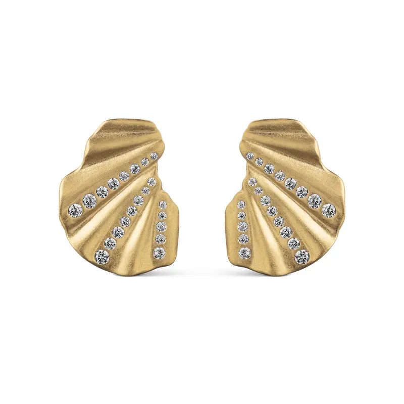 Earrings, Wave CZ