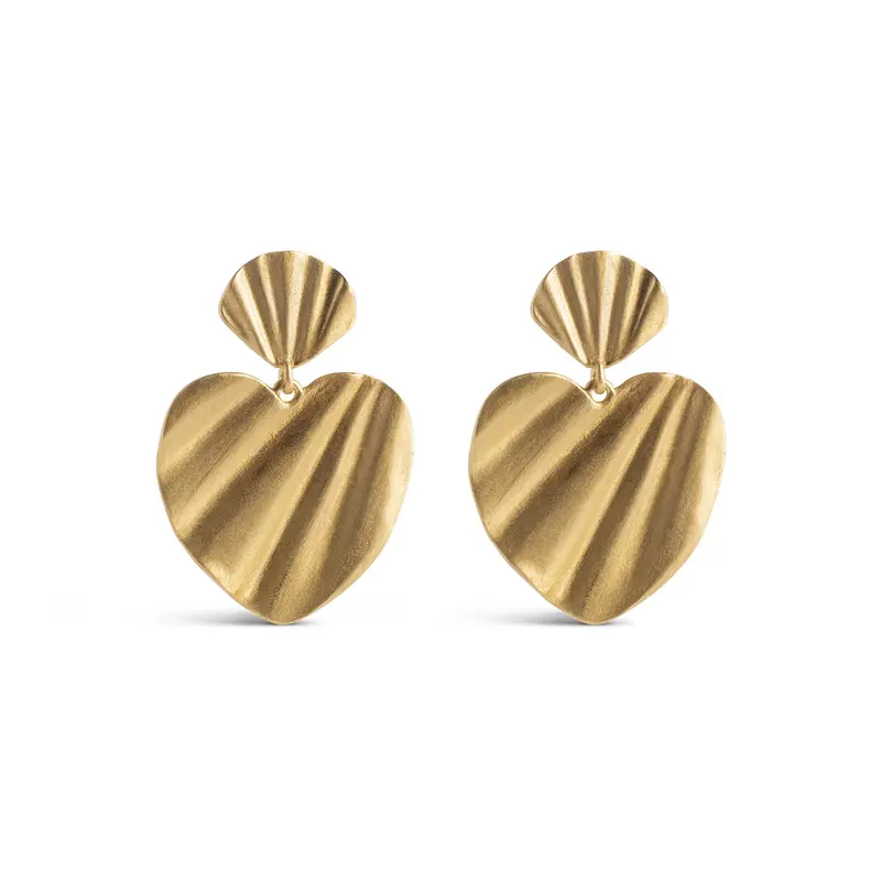 Earrings, Wave Heart