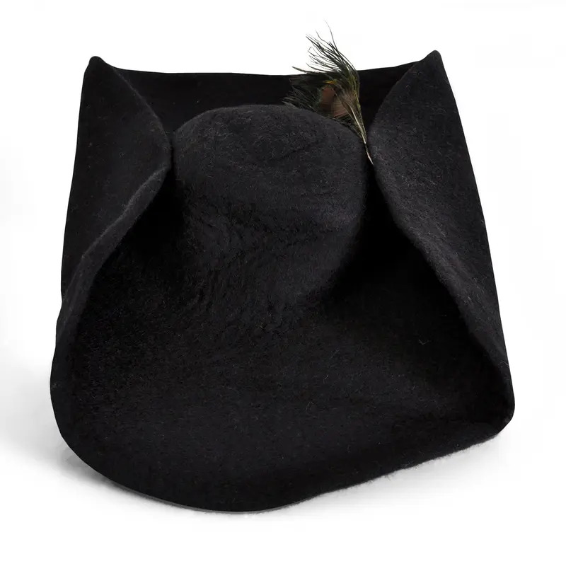 Felt hat with feather black