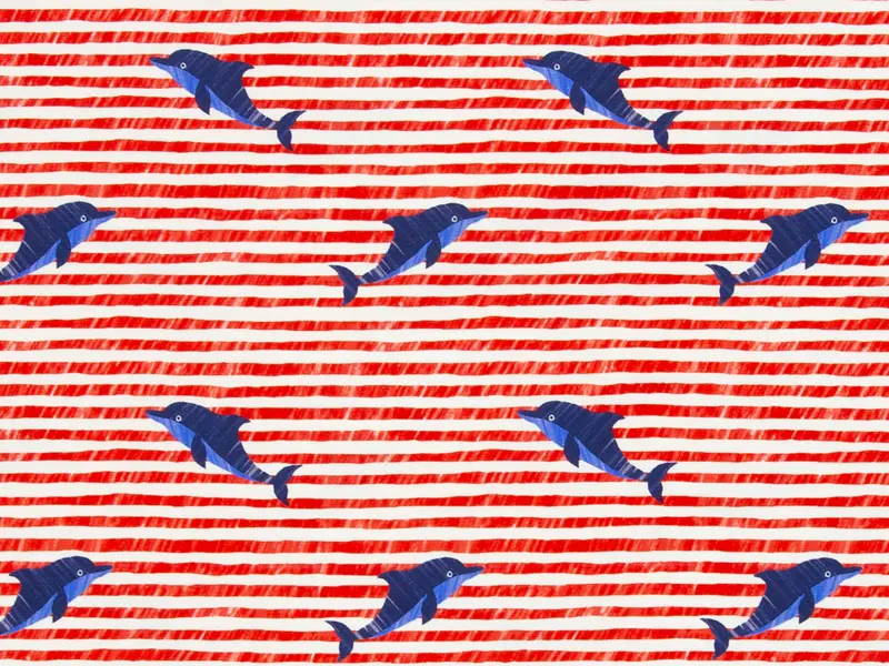 Jersey Stoff - Nautical - Delfin