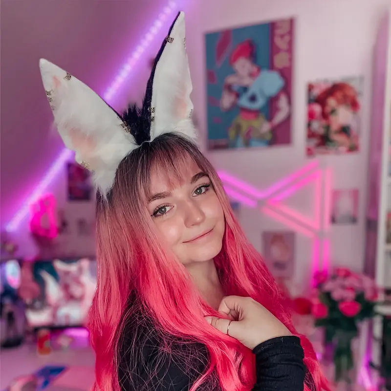 Kitsune Ears black-white