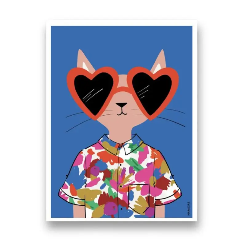 Kunstdruck 'Katze HIPSTER' A3