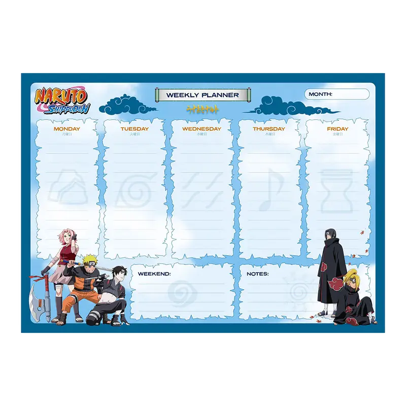 Naruto Shippuden Weekly Planner