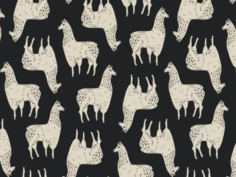 Patchworkstoff - Baumwolle Stoff - Llama, black