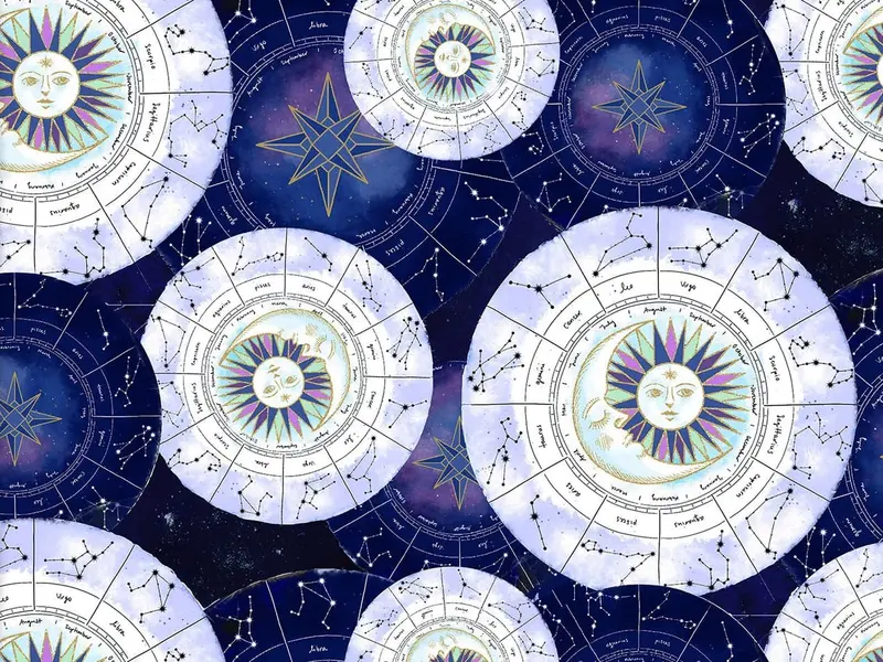 Patchworkstoff - Baumwolle Stoff - Magical Galaxy, Celestial Charts