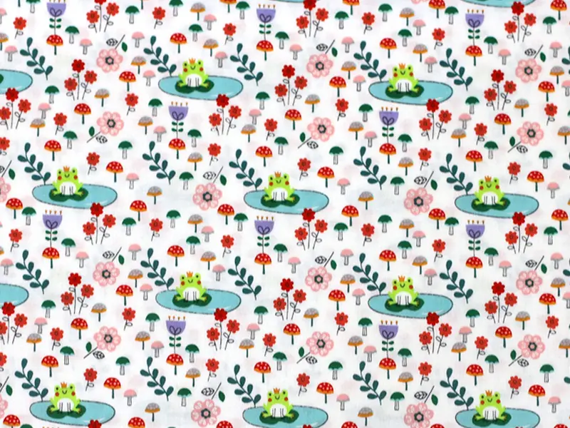 Patchworkstoff - Baumwolle Stoff - Princess, Frog