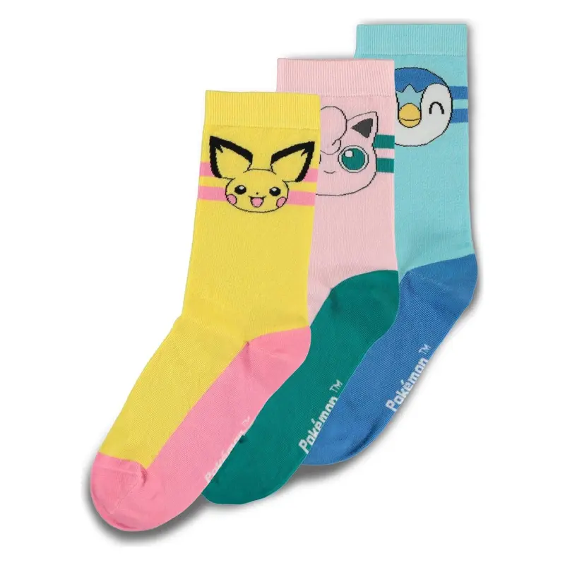 Pokémon Socks 3-Pack Crew 39-42