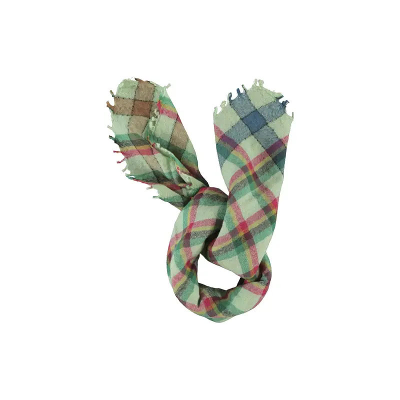 Schal Light Green Checkered