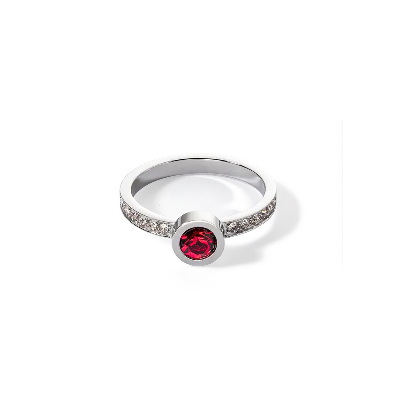 Sparkling Dots Ring silber rot