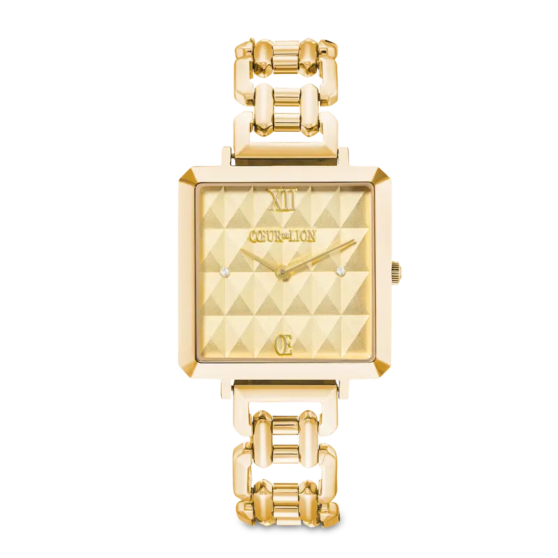 Uhr Iconic Cube Spikes Statement Gold