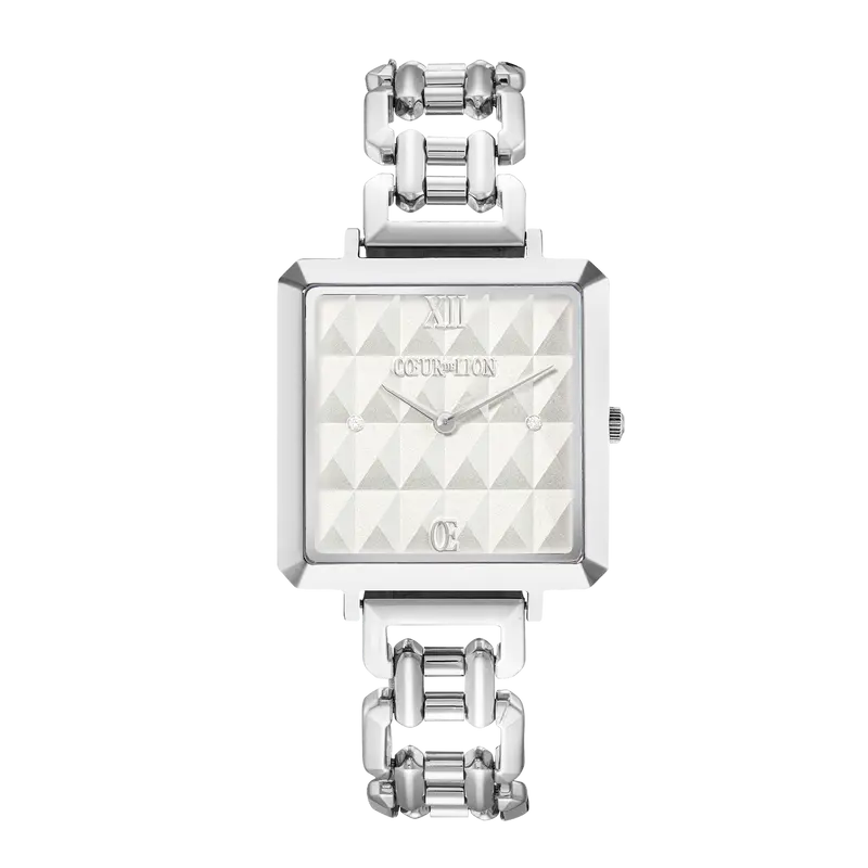 Uhr Iconic Cube Spikes Statement Silber