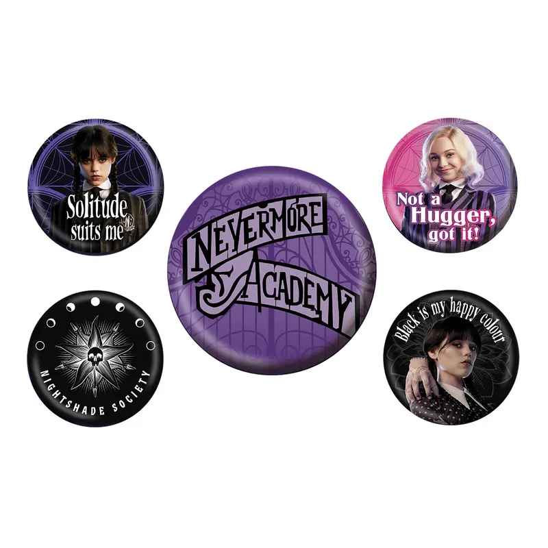 Wednesday - Nevermore Button 5-piece Set