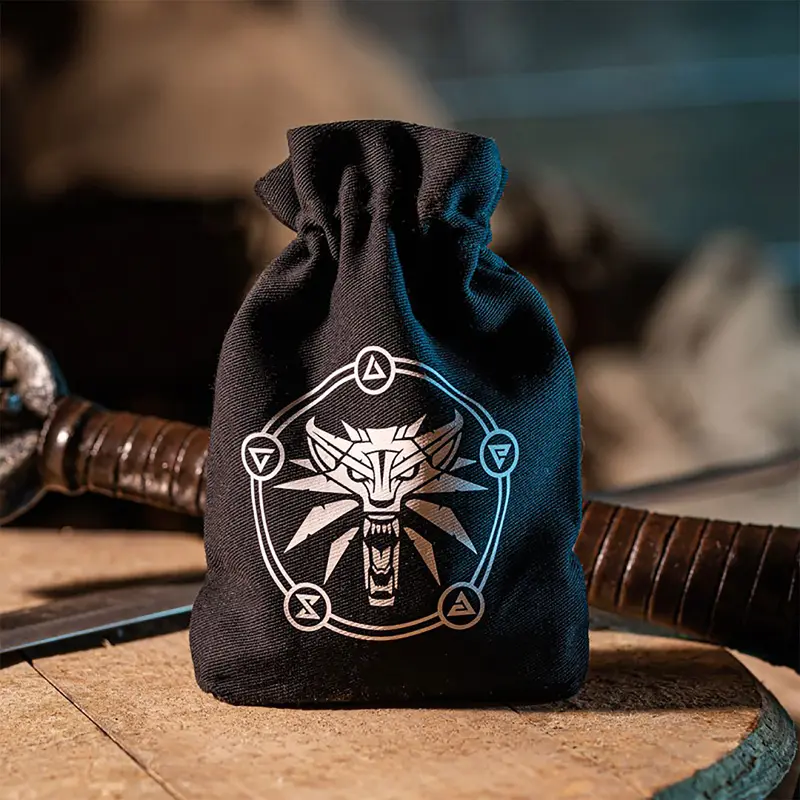 Witcher - Wolf Logo Dice Bag Black